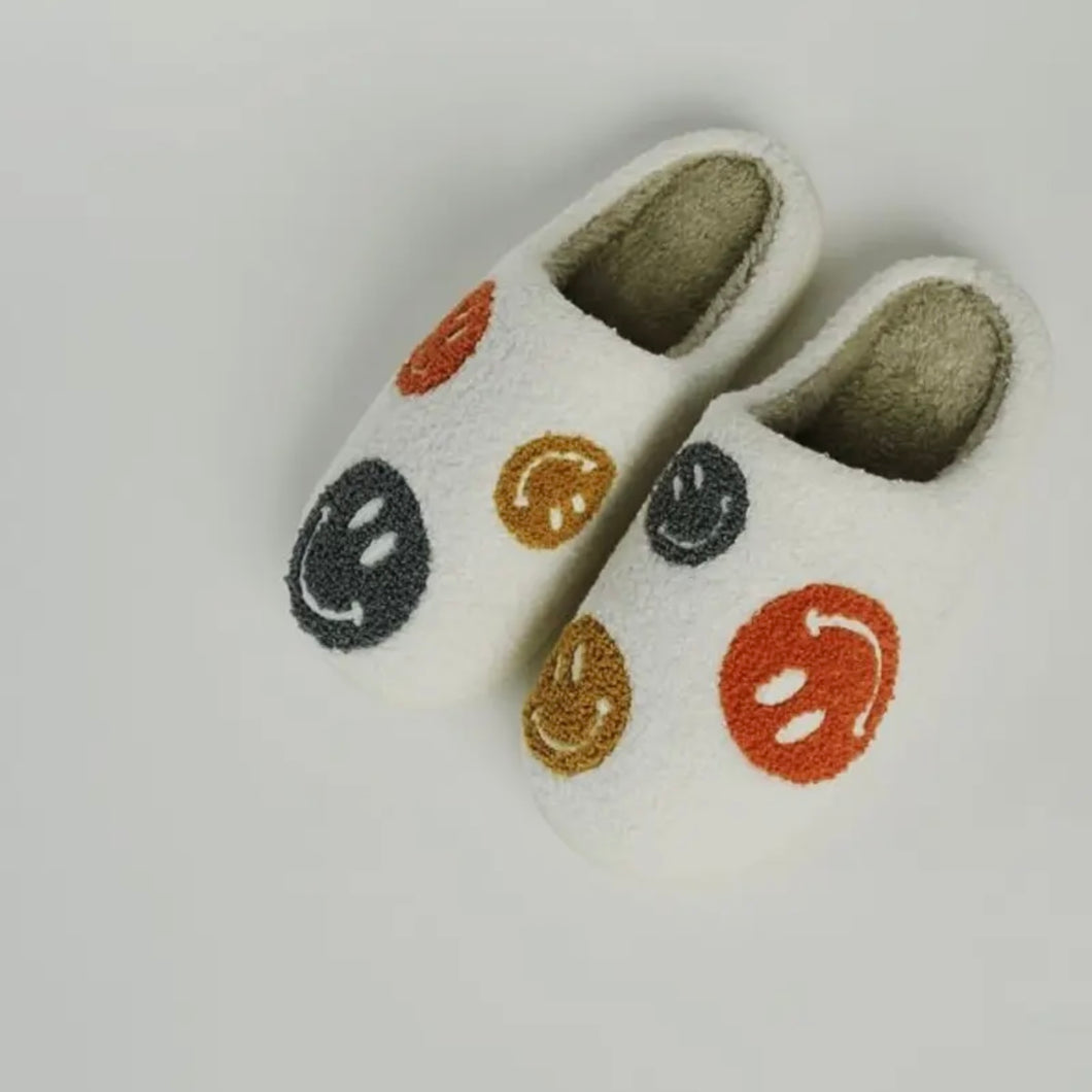 Multicolored Smiley Slippers