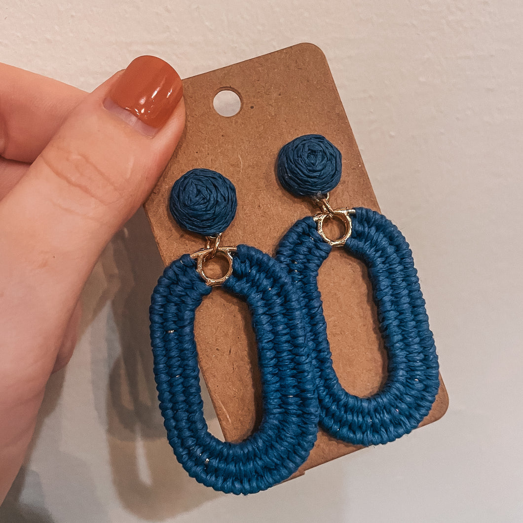 Navy Wrapped Dangles