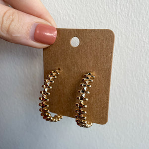 Textured Gold Accent Hoops